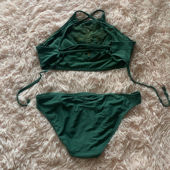 Olive green bikini top and bottom - Picture 2 of 2